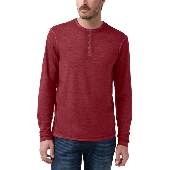 Buffalo David Bitton Men's Kaduk Long-Sleeve T-shirt, Cranberry, Size M, NWT - Picture 1 of 5